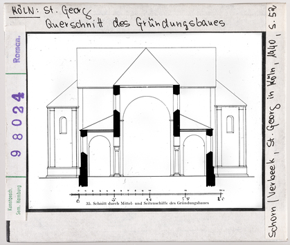 Vorschaubild Köln: St. Georg, Querschnitt des Gründungsbaues 